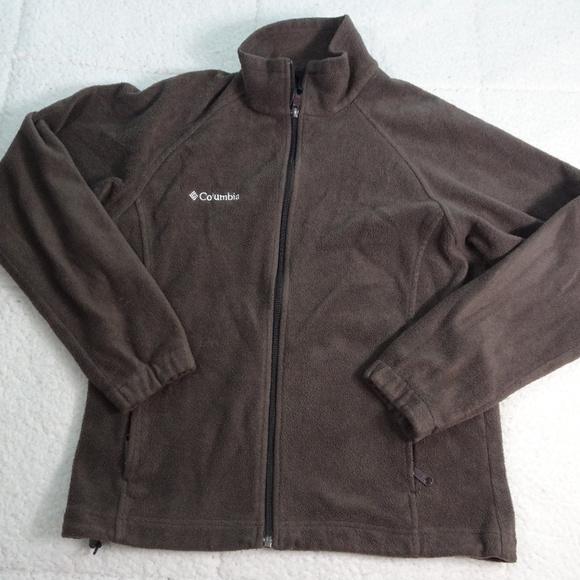 Columbia Brown Full Zip Fleece Jacket Medium - Picture 1 of 6